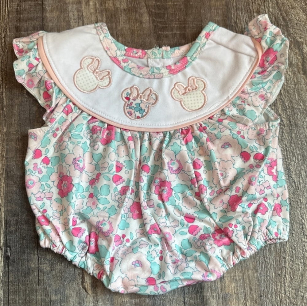 Floral Mouse Collar Romper, Disney Vibes, 3-6m, NIB